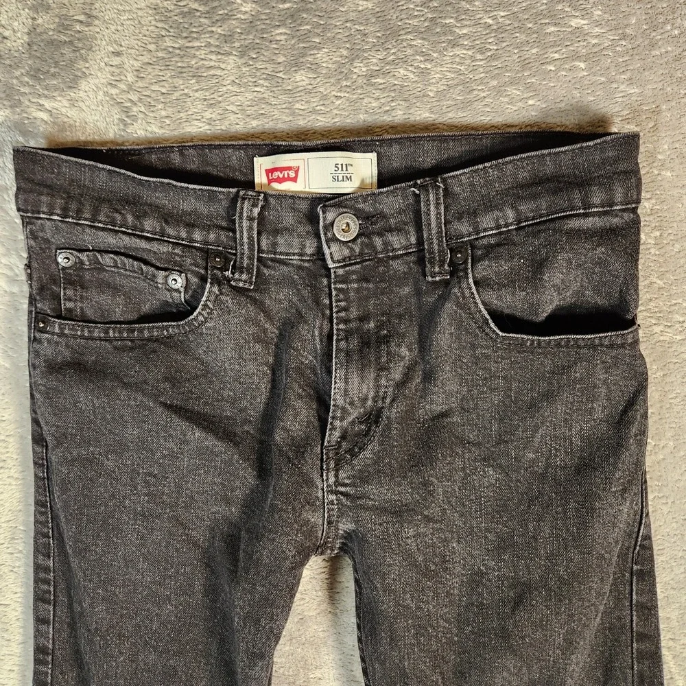Levi's 511 Jeans Women's 16 Reg 28X29 (Tag 28X28) Black Ankle Stretch Slim Denim